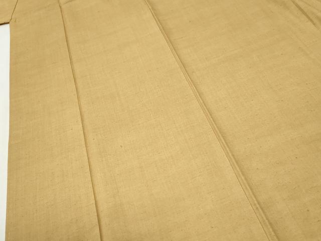 平和屋着物●結城紬 色無地 黄橡色 正絹 逸品 未使用 CABM4228yc