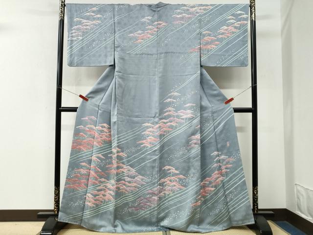 平和屋着物●名門・上野家 上野街子 清染居 訪問着 松 正絹 逸品 CABM4234yc