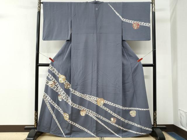 平和屋着物●訪問着 駒刺繍 草花文 金彩 ますいわ屋扱い 正絹 逸品 CABM4240yc