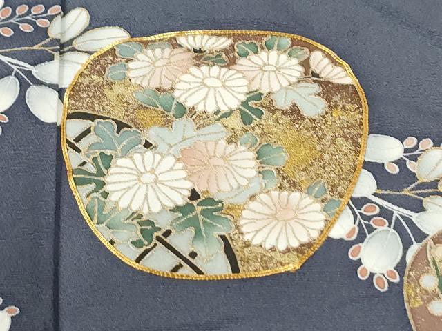 平和屋着物●訪問着 駒刺繍 草花文 金彩 ますいわ屋扱い 正絹 逸品 CABM4240yc