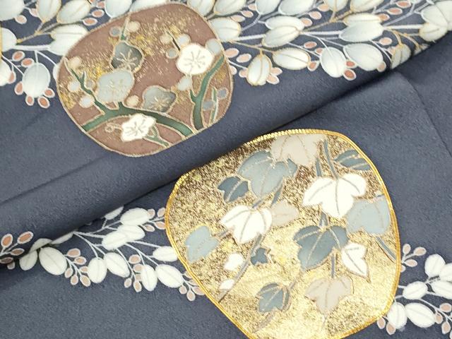 平和屋着物●訪問着 駒刺繍 草花文 金彩 ますいわ屋扱い 正絹 逸品 CABM4240yc