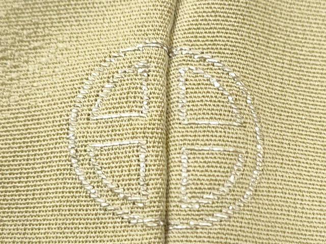 平和屋着物●上質な色無地 霞地紋 青朽葉色 正絹 逸品 CABM4241yc