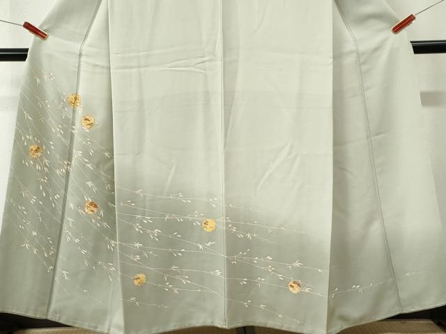 平和屋着物●訪問着 駒刺繍 雪輪松竹梅枝蕾文 暈し染め 金彩 正絹 逸品 CABM4246yc