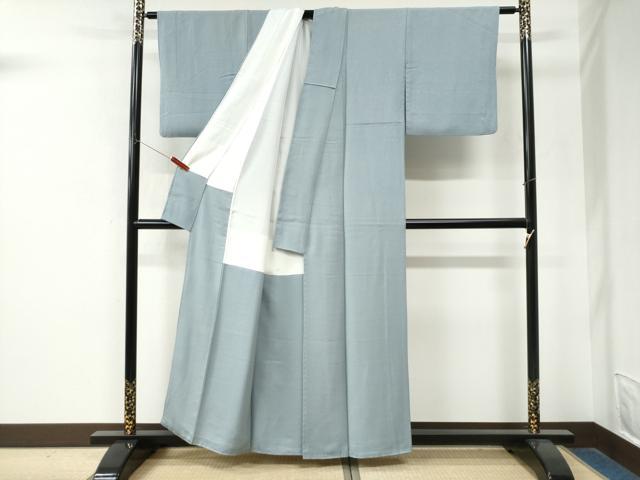 平和屋着物●上質な色無地 紋意匠 秘色色 正絹 逸品 CABM4247yc