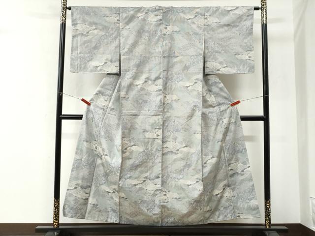 平和屋着物●本場大島紬 白大島 7マルキ 総絣 吉祥草花文 正絹 逸品 未使用 CABM4256yc