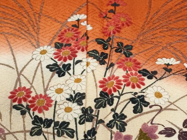 平和屋着物●訪問着 流水草花文 暈し染め 金彩 正絹 逸品 CABM4260yc