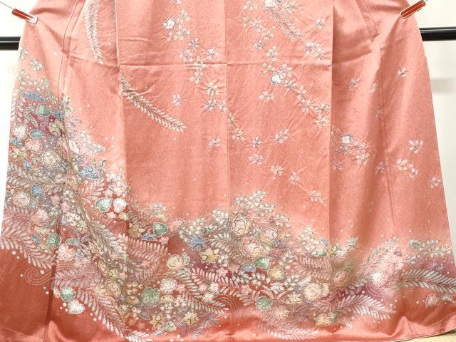 平和屋着物●訪問着 辻が花 絞り 暈し染め ロング丈 正絹 逸品 未使用 CABM4263yc