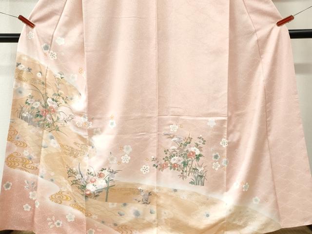 平和屋着物●洗える最高級着物 <英>はなぶさ謹製 訪問着 流水草花文 暈し染め 金彩 CABM4264yc