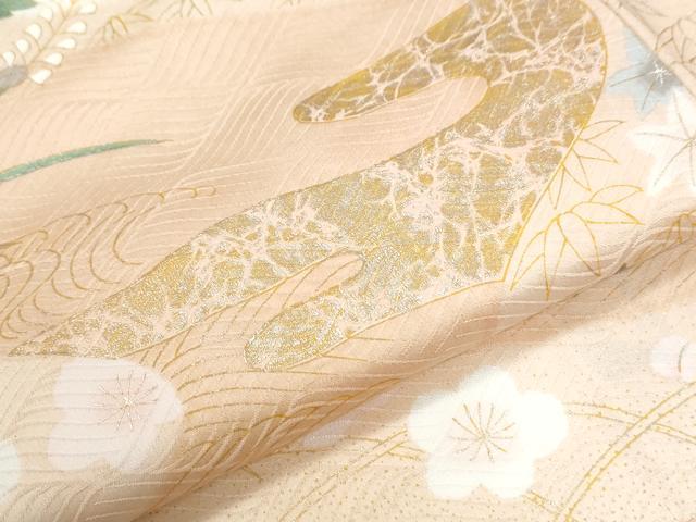 平和屋着物●洗える最高級着物 <英>はなぶさ謹製 訪問着 流水草花文 暈し染め 金彩 CABM4264yc