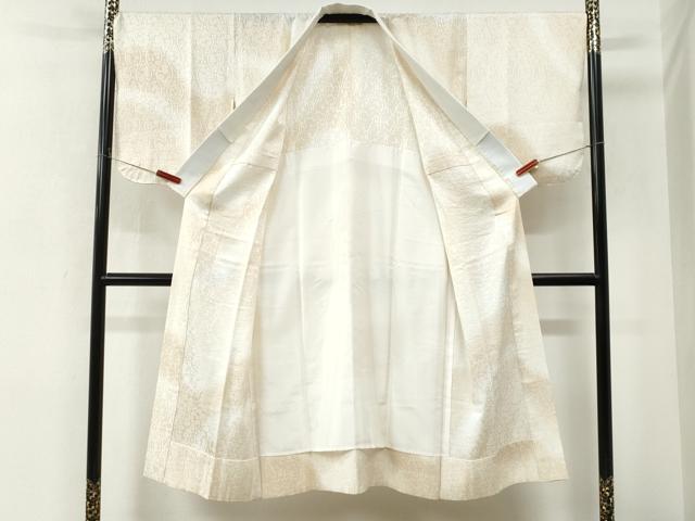平和屋着物●長襦袢 無双仕立て よろけ縞花地紋 暈し染め 正絹 逸品 CABM4276yc