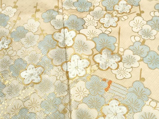 平和屋着物●豪華色留袖 駒刺繍 籬霞枝梅文 金彩 正絹 逸品 CABM4288yc