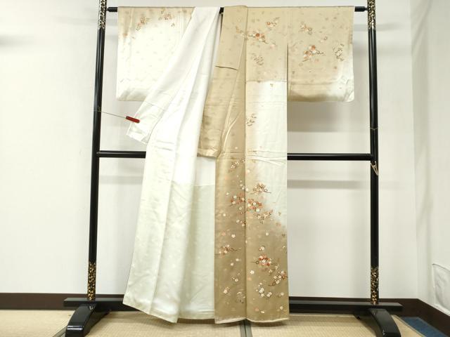 平和屋着物●訪問着 草花文 暈し染め 金彩 正絹 逸品 CABM4291yc