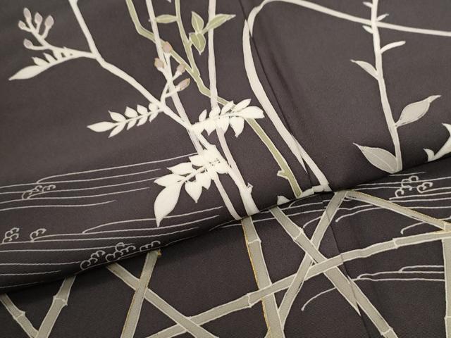平和屋着物●訪問着 駒刺繍 立波竹垣枝花文 蛍暈し 金彩 正絹 逸品 CABM4299yc