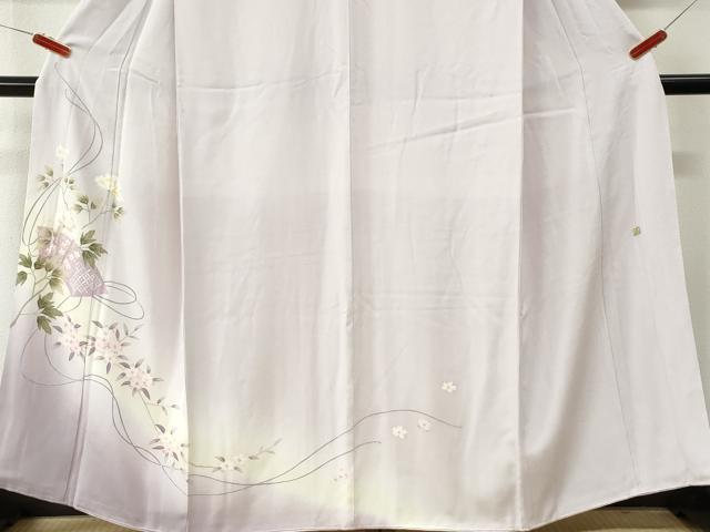 平和屋着物●本加賀友禅作家 小田美知代 訪問着 地紙枝花文 暈し染め 正絹 逸品 CABM4300yc