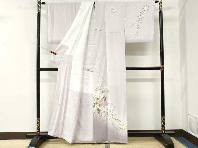 平和屋着物●本加賀友禅作家 小田美知代 訪問着 地紙枝花文 暈し染め 正絹 逸品 CABM4300yc