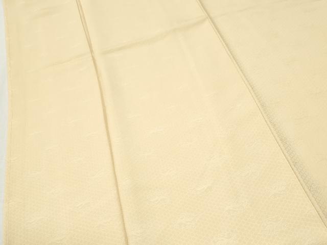 平和屋着物●上質な色無地 網目飛鶴地紋 蜂蜜色 三越扱い 正絹 逸品 未使用 CABM4302yc