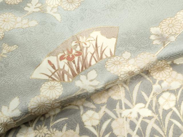 平和屋着物●訪問着 地紙草花文 暈し染め 金彩 正絹 逸品 CABM4310yc