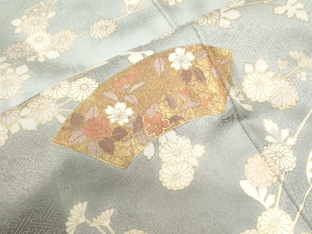 平和屋着物●訪問着 地紙草花文 暈し染め 金彩 正絹 逸品 CABM4310yc