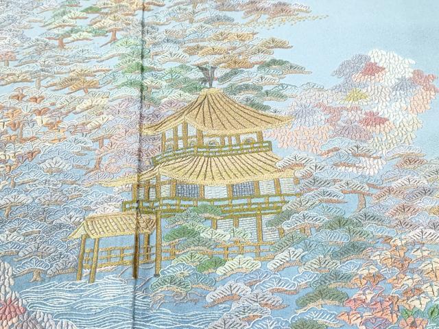 平和屋着物●豪華色留袖 総刺繍 浜松籬京風景文 暈し染め さが美扱い 正絹 逸品 CABM4357yc