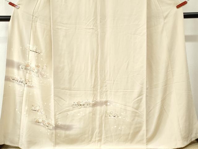 平和屋着物●訪問着 霞吉祥橘花枝花文 暈し染め 金彩 正絹 逸品 CABM4367yc