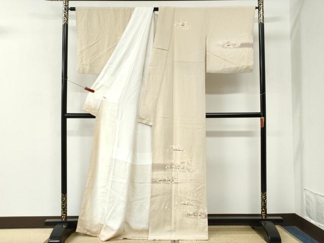 平和屋着物●訪問着 霞吉祥橘花枝花文 暈し染め 金彩 正絹 逸品 CABM4367yc