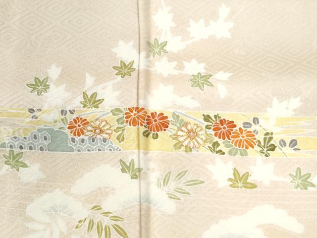 平和屋着物●訪問着 駒刺繍 霞花松文 金彩 正絹 逸品 CABM4383yc