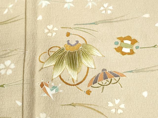 平和屋着物●訪問着 作家物 駒刺繍 宝尽くし舞花文 金彩 正絹 逸品 CABM4390yc