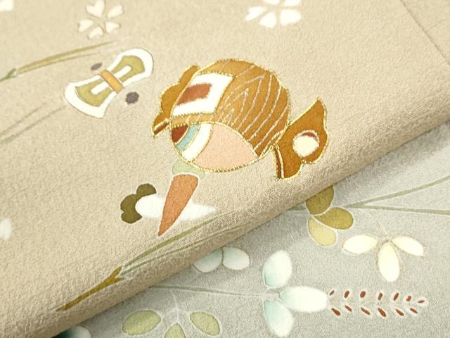 平和屋着物●訪問着 作家物 駒刺繍 宝尽くし舞花文 金彩 正絹 逸品 CABM4390yc