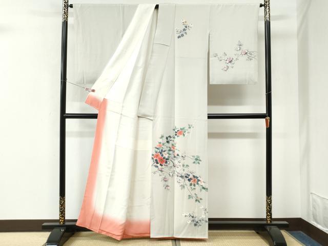 平和屋着物●訪問着 友禅 作家物 枝花文 正絹 逸品 CABM4392yc