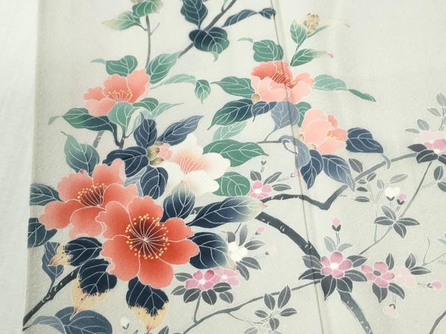 平和屋着物●訪問着 友禅 作家物 枝花文 正絹 逸品 CABM4392yc