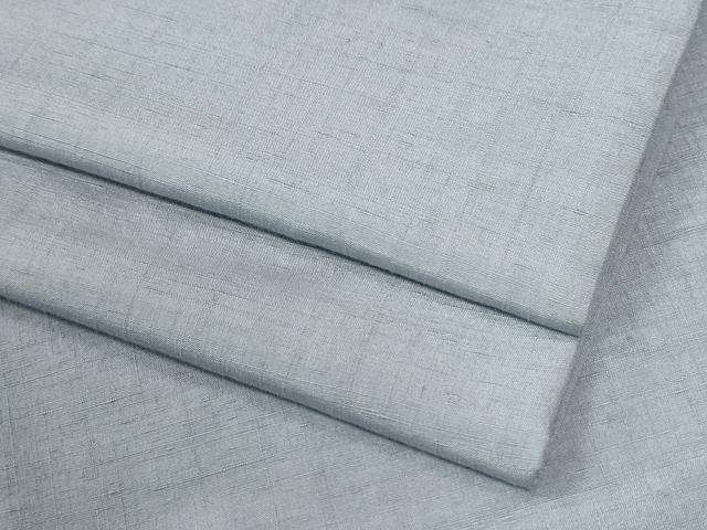 平和屋着物●結城紬 色無地 淡藤色 正絹 逸品 CABM4400yc
