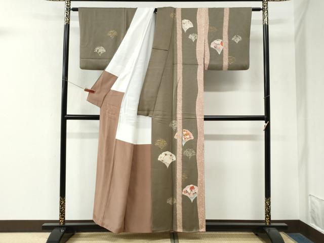 平和屋着物●訪問着 絞り 草花文 金彩 正絹 逸品 CABM4406yc
