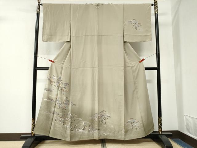 平和屋着物●訪問着 駒刺繍 浜松舟文 暈し染め 金彩 正絹 逸品 未使用 CABM4408yc