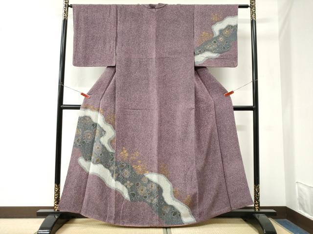 平和屋着物●訪問着 絞り 舞花文 金彩 正絹 逸品 CABM4409yc