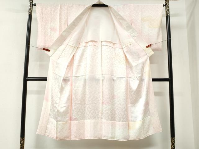 平和屋着物●長襦袢 無双仕立て 雲取り舞桜地紋 暈し染め 正絹 逸品 CABM4414yc