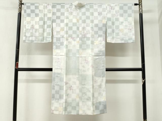 平和屋着物●長襦袢 無双仕立て 作家物 はな市松 暈し染め 正絹 逸品 未使用 CABM4418yc