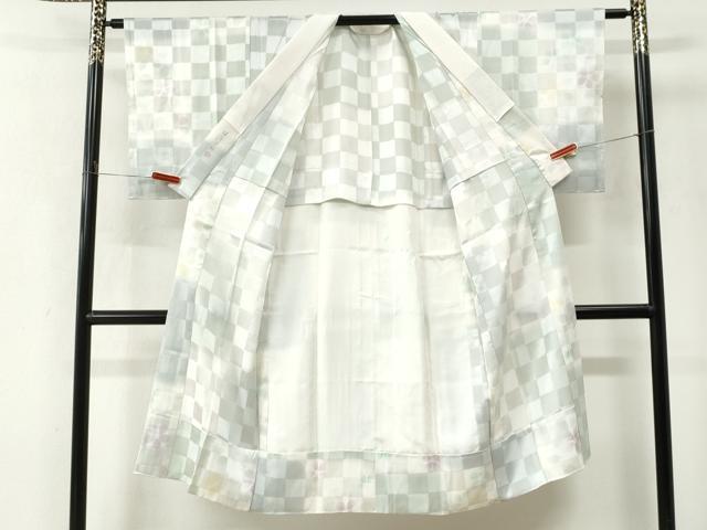 平和屋着物●長襦袢 無双仕立て 作家物 はな市松 暈し染め 正絹 逸品 未使用 CABM4418yc