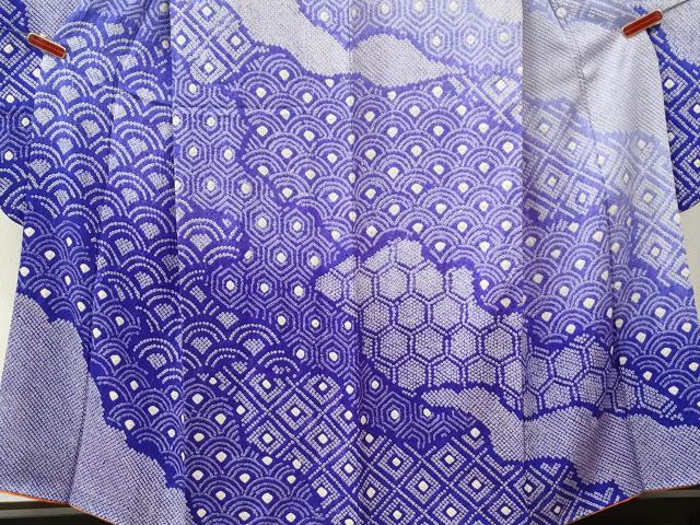 平和屋着物●豪華振袖 総絞り 青海波吉祥文 正絹 逸品 CABM4424yc
