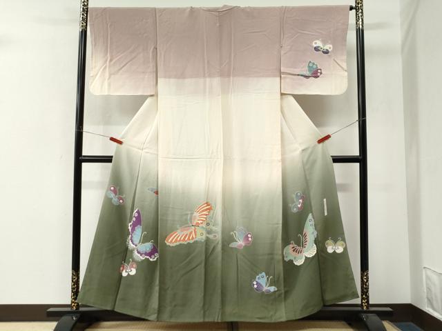 平和屋着物●世界的人形師 辻村寿三郎 ジュサブロー 訪問着 舞蝶文 暈し染め 正絹 逸品 CABM4428yc