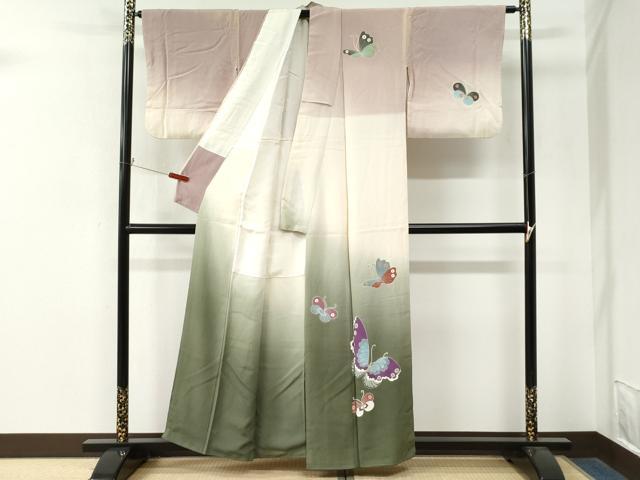 平和屋着物●世界的人形師 辻村寿三郎 ジュサブロー 訪問着 舞蝶文 暈し染め 正絹 逸品 CABM4428yc