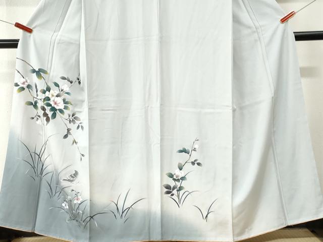 平和屋着物●訪問着 手描き 休み鳥枝花文 暈し染め 金彩 正絹 逸品 CABM4429yc