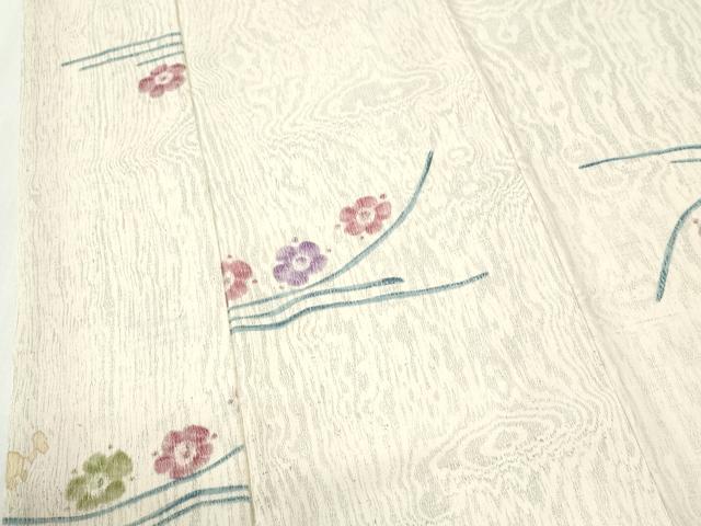 平和屋着物●上質な小紋 紬地 霞舞花文 正絹 逸品 CABM4431yc