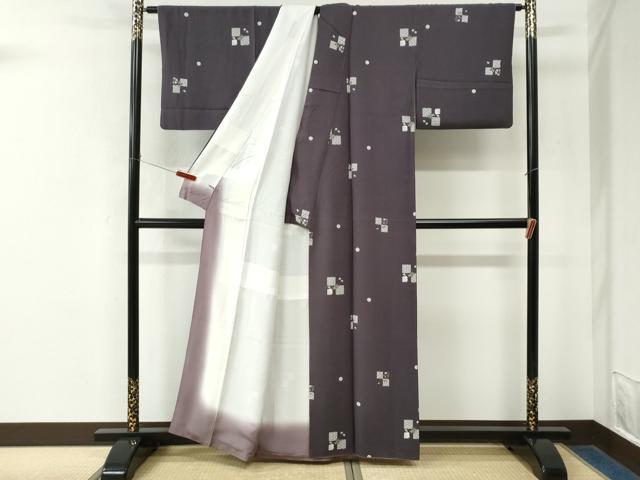 平和屋着物●上質な小紋 市松兎吉祥文 正絹 逸品 CABM4451yc