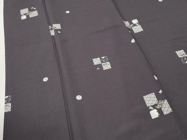 平和屋着物●上質な小紋 市松兎吉祥文 正絹 逸品 CABM4451yc
