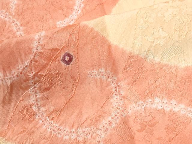 平和屋着物●長襦袢 無双仕立て 絞り 唐草文 半衿刺繍 正絹 逸品 未使用 CABM4461yc