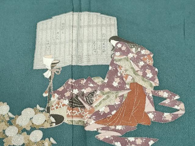 平和屋着物●松尾光琳 色留袖 十二単 銀彩 鬼しぼ縮緬 ロング丈 正絹 逸品 CABM4466yc