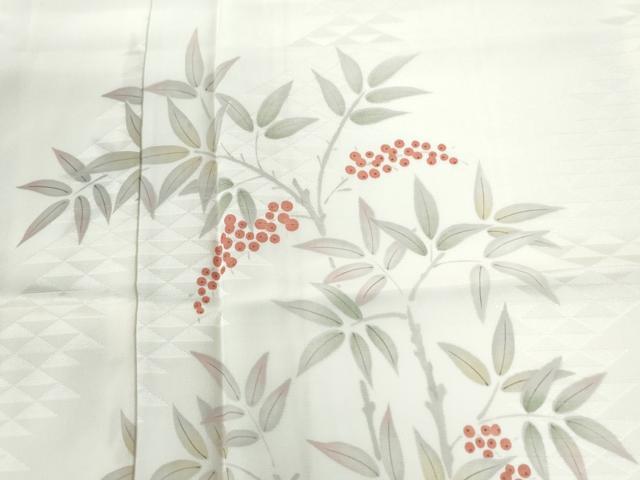 平和屋着物●長襦袢 無双仕立て 手描き 雀 葡萄花文 さが美扱い 正絹 逸品 CABM4473yc