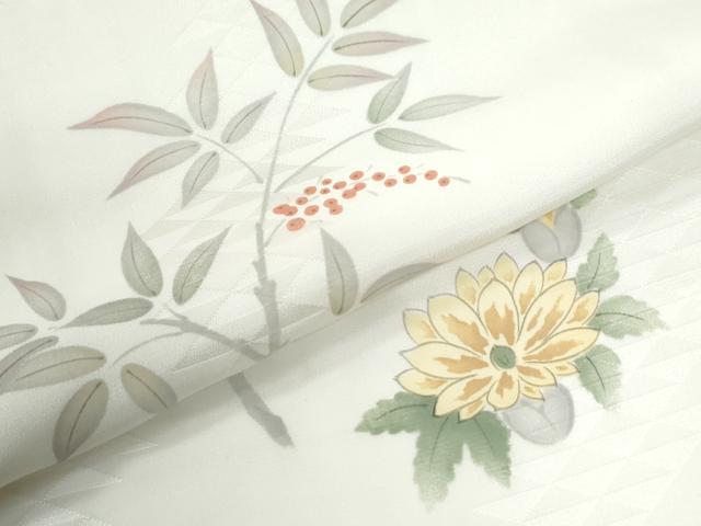 平和屋着物●長襦袢 無双仕立て 手描き 雀 葡萄花文 さが美扱い 正絹 逸品 CABM4473yc