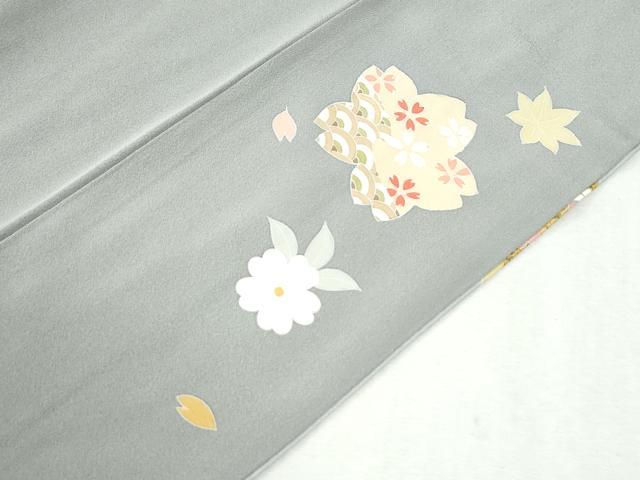 平和屋着物●訪問着 鬘帯流水舞桜文 暈し染め 金彩 正絹 逸品 CABM4476yc