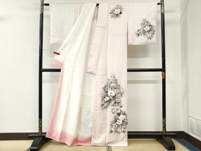平和屋着物●訪問着 草花文 暈し染め 正絹 逸品 CABM4491yc